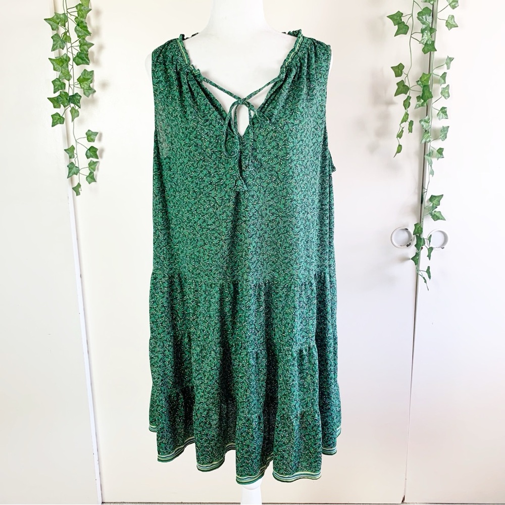 Max Studio Green Floral Sundress | XL